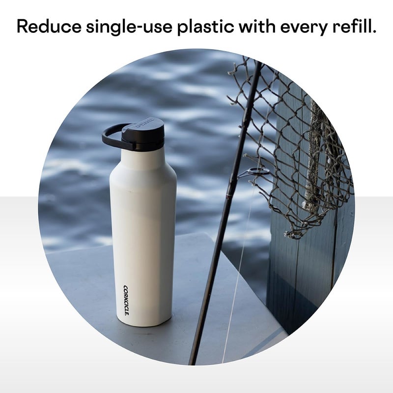 CORKCICLE Corkcicle Sport Canteen Insulated Tumbler  Gloss White  20 oz - Reusable Water Bottle Keeps Beverages Cold for 25 Hours & Hot 12 Hours - Cupholder Friendly Tumbler with Screw-On Cap - Image 5