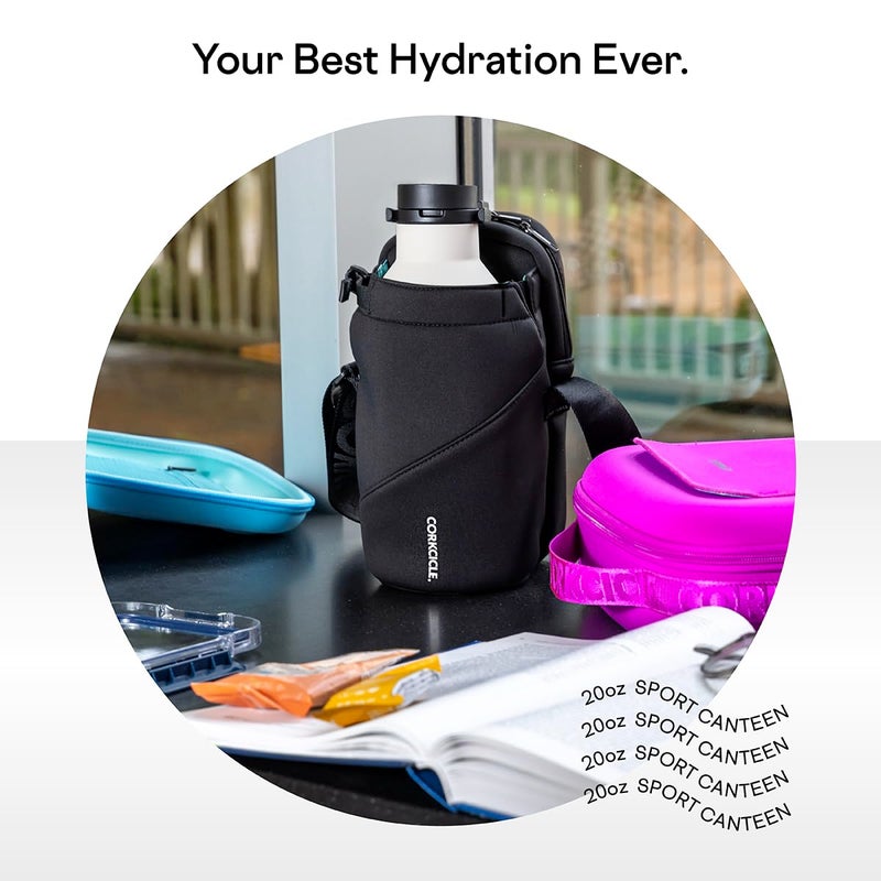 CORKCICLE Corkcicle Sport Canteen Insulated Tumbler  Gloss White  20 oz - Reusable Water Bottle Keeps Beverages Cold for 25 Hours & Hot 12 Hours - Cupholder Friendly Tumbler with Screw-On Cap - Image 3