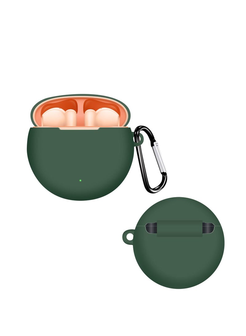 Silicone Case Compatible With Honor Earbuds X5 - Protective Cover for Headphones -Dark Green - Image 4