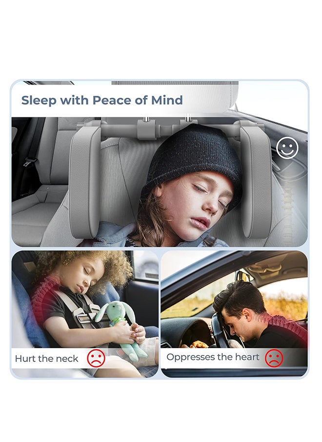 Hihonor Car Headrest Pillow, Car Neck Pillow Head Pillow, Car Sleeping Travel Pillow, Car Neck Head Shoulder Sleep Cushion Car Side Pillow for Kids Adults Elders  - Image 3