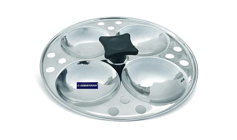 TENNYSON Tennyson Stainless Steel 2 Special Idly PlateBig Idlies With Knobs Thick Gauge Plus Extra Deep 22 Cm - Image 4