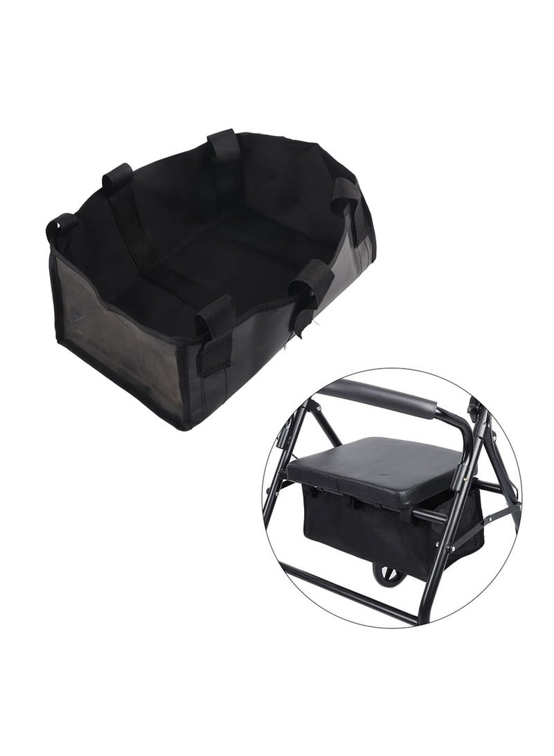 SYOSI Bag for Rollators Walker, Under Seat Wheelchair Basket Bag Replacement Storage Bags for Seniors, Walker Underseat Replacement Medical Basket (Black)  - Image 2