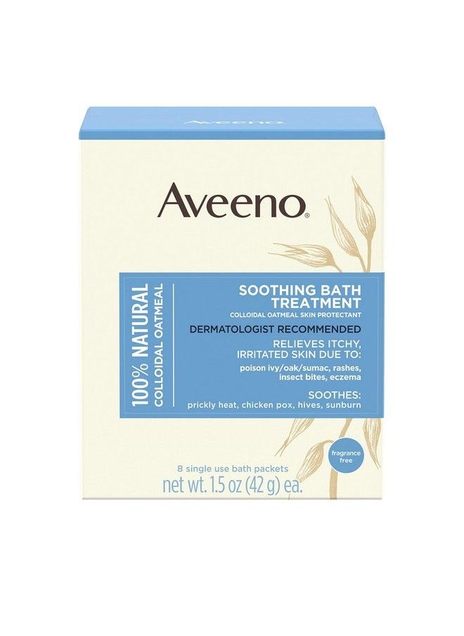 Aveeno - Soothing Bath Treatment With 100% Natural Colloidal Oatmeal For Treatment & Relief Of Dry Itchy Irritated Skin Due To Poison Ivy Eczema Sunburn Rash Insect Bites & Hives 8 Ct. - Image 1