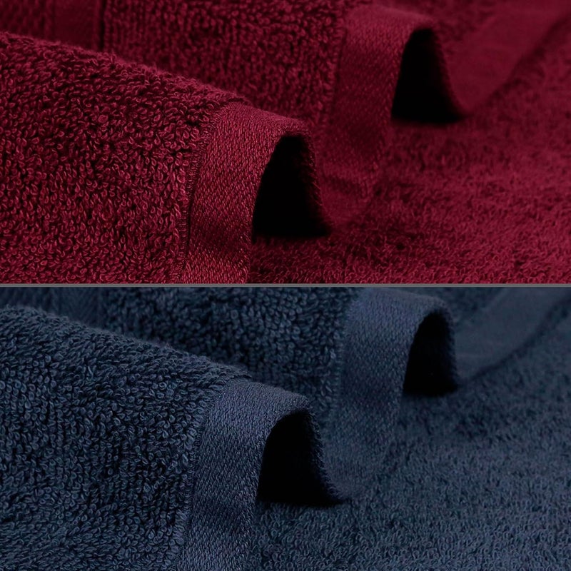 MYTRIDENT Soft Comfort Air Rich 100% Cotton Towels for Bath, 500 GSM Large Size Bathroom Towels for Men/Women, 2PC Bath (69 cm x 137 cm), Wine red and Navy - Image 5