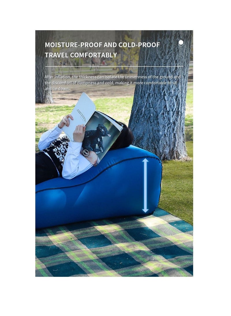 XiuWoo - Lazy Things Sofa Fast Inflatable Air Sleeping Bag Dark Blue - Image 1