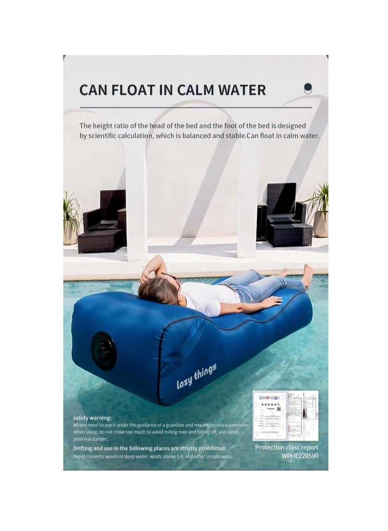 XiuWoo - Lazy Things Sofa Fast Inflatable Air Sleeping Bag Dark Blue - Image 1