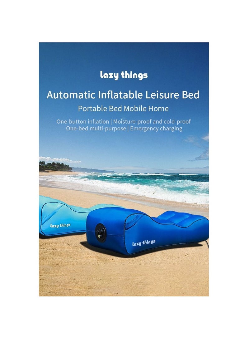 XiuWoo - Lazy Things Sofa Fast Inflatable Air Sleeping Bag Dark Blue - Image 1