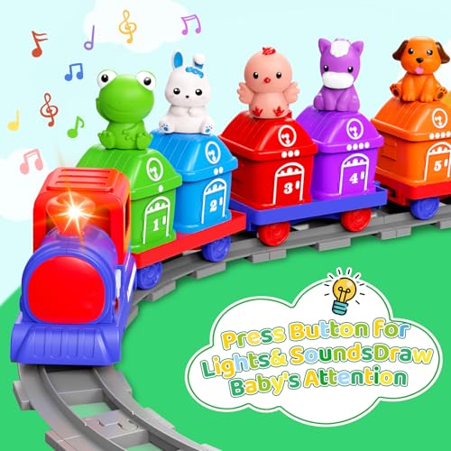 Meytccve Train Set for Toddlers 24Toddler Toys for 1 2 3 Year OldElectric Train Set Montessori Learning Matching Sorting Toys Learning Toy Birthday Gift for Boy Girl - Image 5
