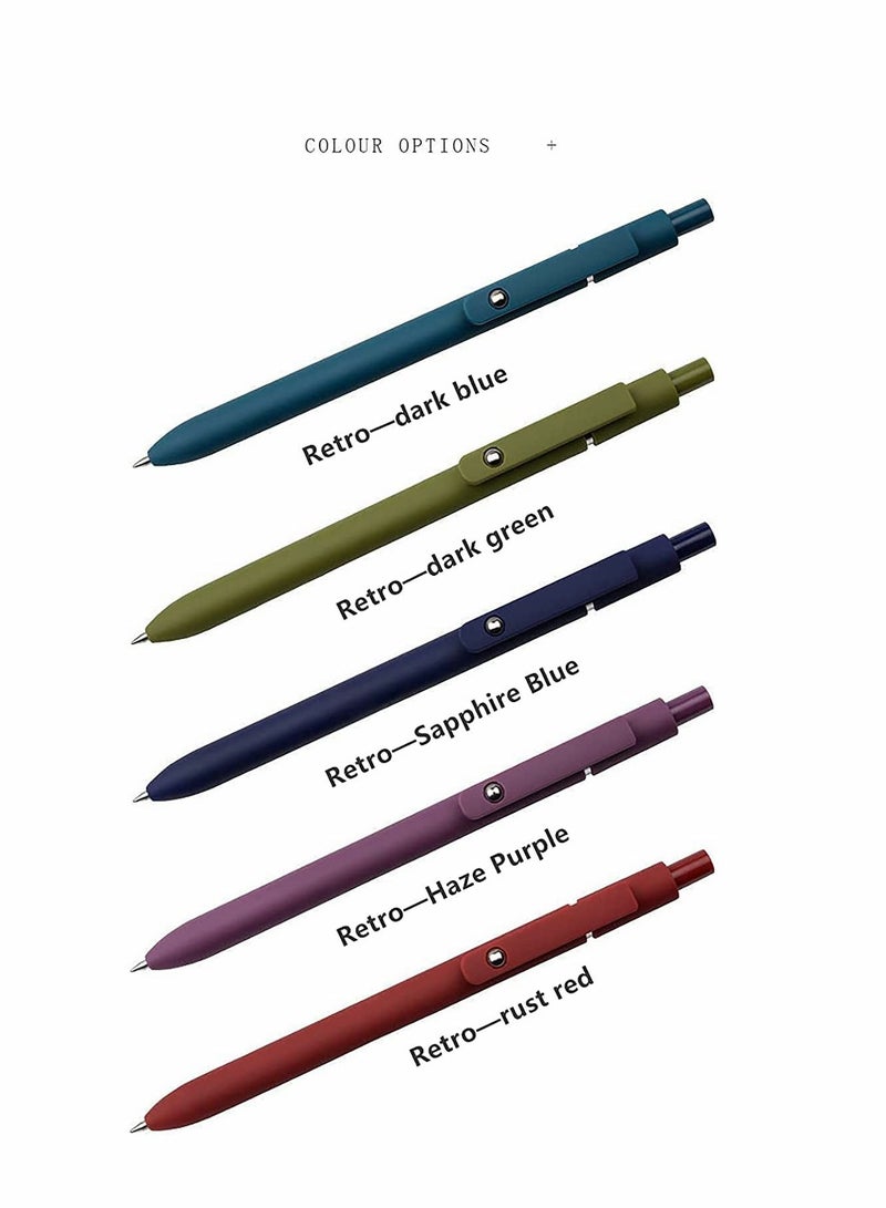 Generic 0.5 Gel Pen, Cute Kawaii Pens, Boxed Pen, Office Pen, Fine Point Signing Pen, Retractable Rolling Ball Quick-dry Ink Pens, Black Ink Smooth Writing Pen, for School Office Home, 5pcs (Retro Colors)  - Image 2