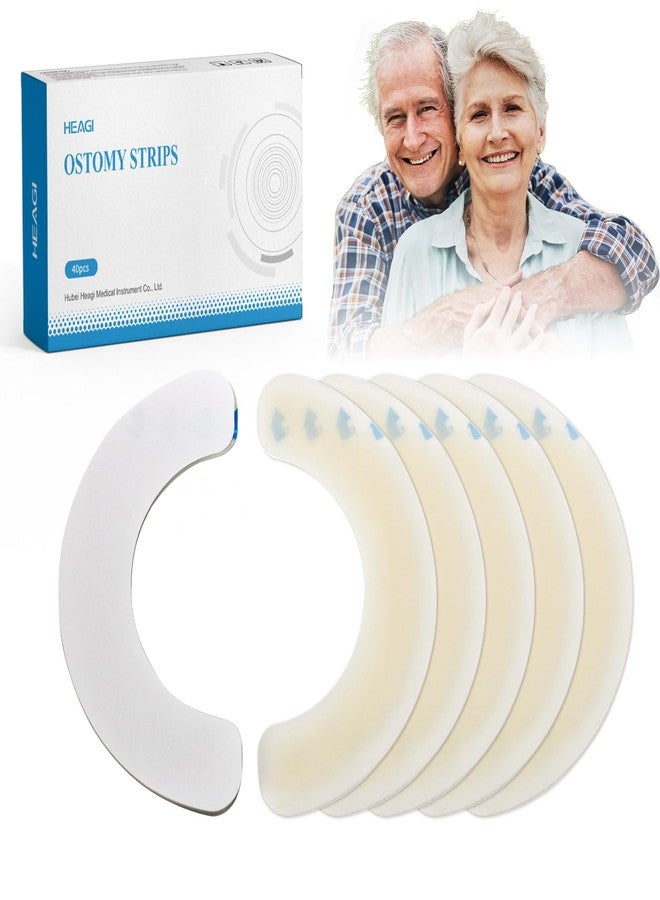 Heagimed 40PCS Ostomy Barrier Strips, Skin-Friendly Hydrocolloid Skin Barrier Strips, Elastic Barrier Strips for Ostomy Bag Ostomy Colostomy Ileostomy Supplies - Image 1