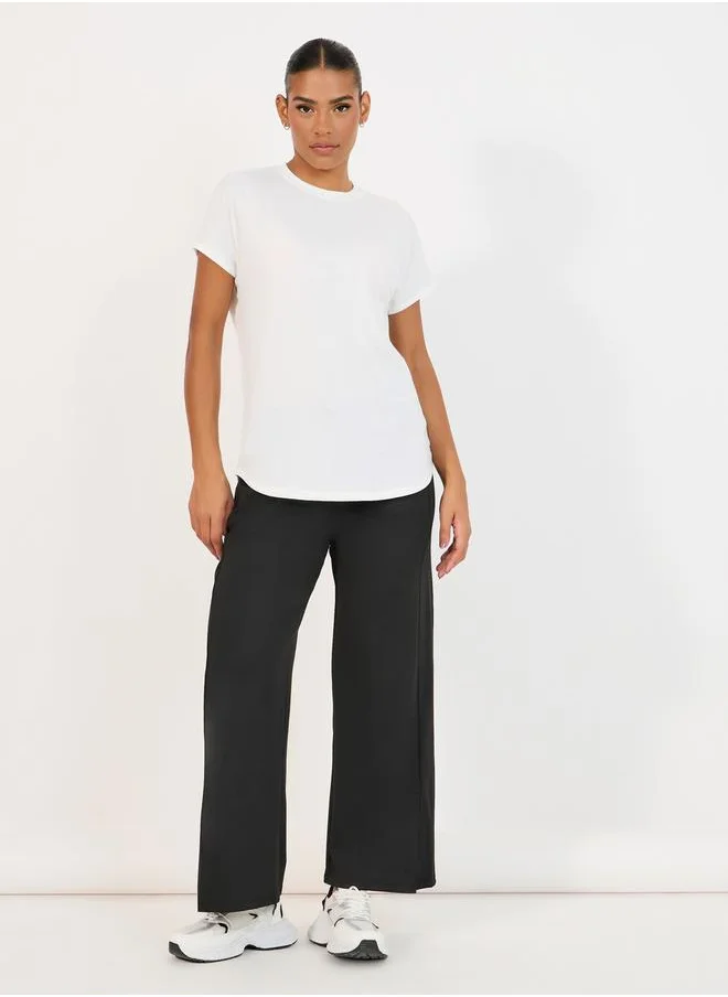 Styli Pack of 2 Solid Curved Hem Active Tops