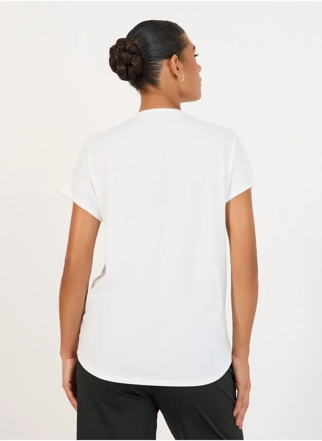 Styli Pack of 2 Solid Curved Hem Active Tops
