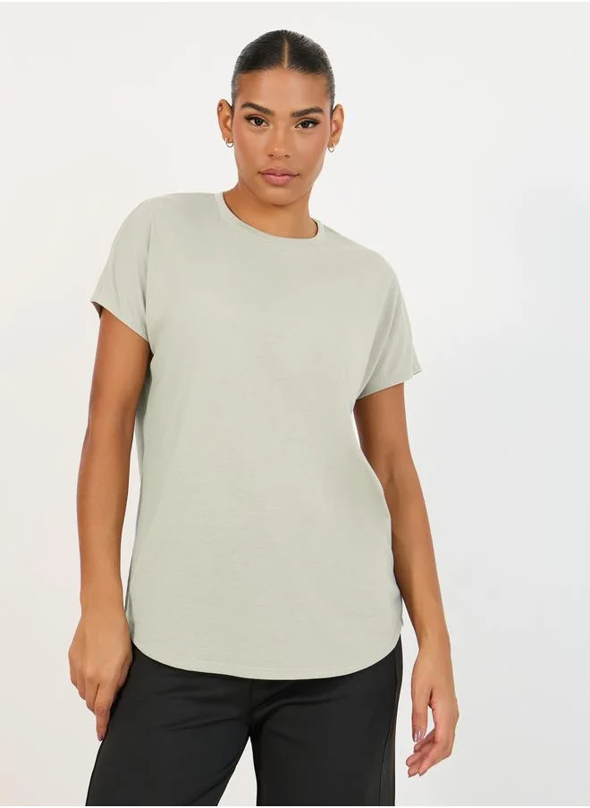 Styli Pack of 2 Solid Curved Hem Active Tops