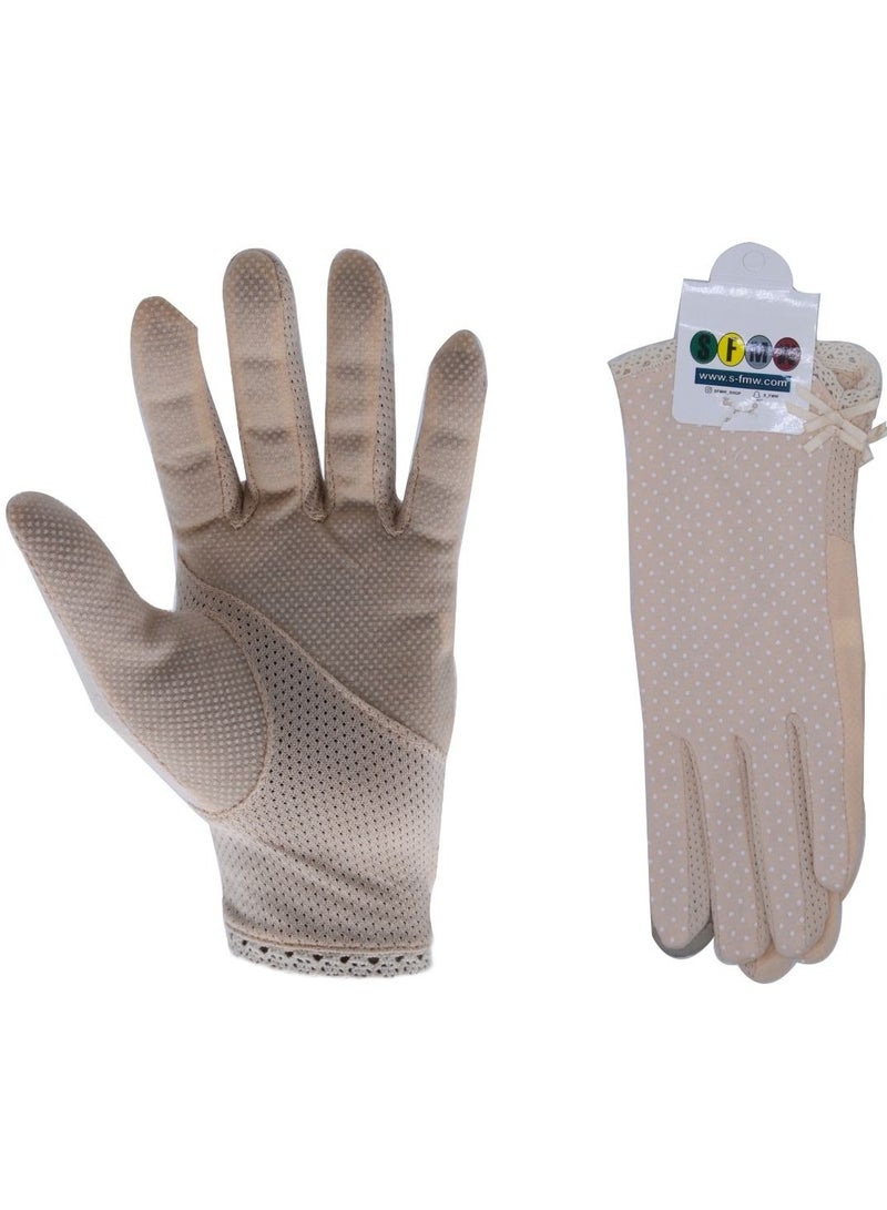 SFMW Pair Women Sun Protective UV Protection Summer Sunblock Touchscreen Gloves for Driving Riding  - Image 1