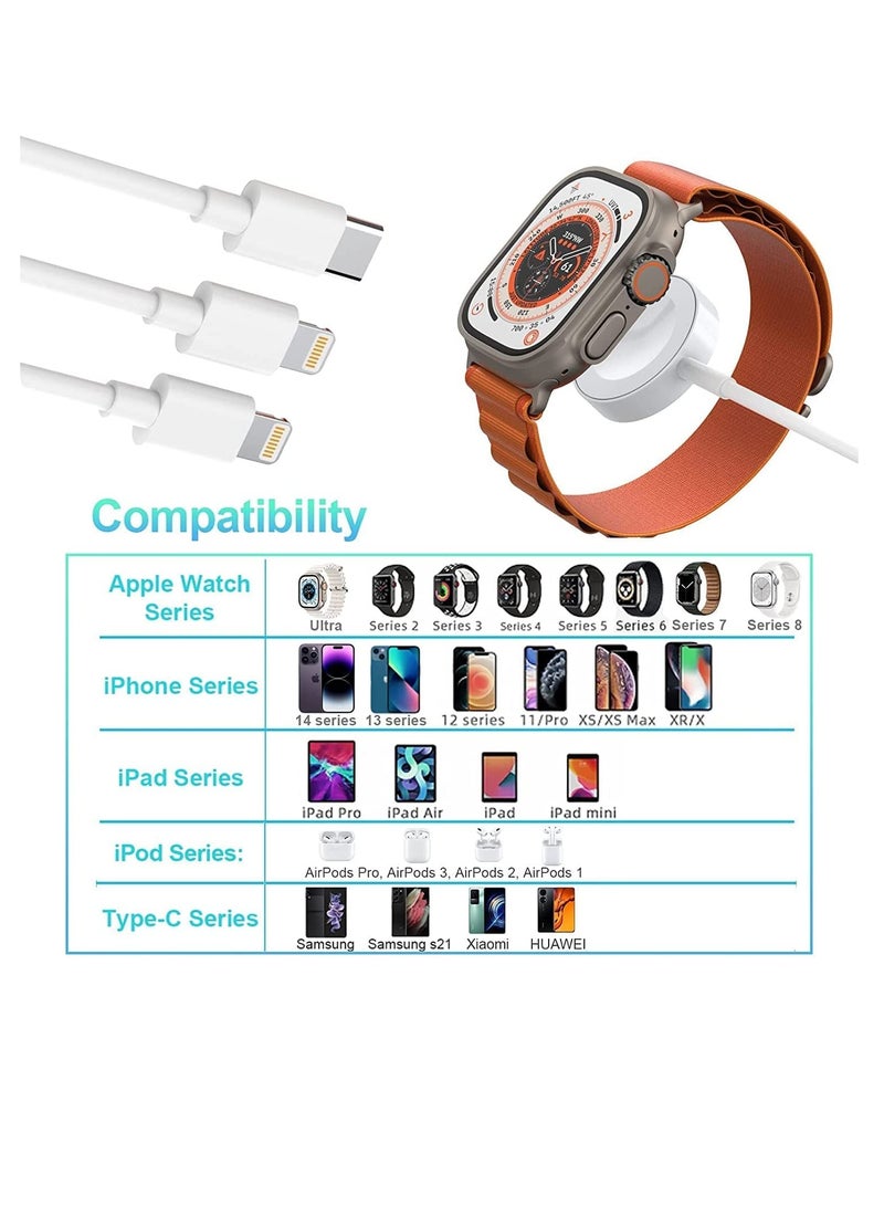 Excefore شاحن ساعة متوافق مع شاحن Apple Watch، كابل شحن شاحن ساعة لسلسلة Watch Series 7/6 /5/4 /3/2 /SE، سلك شاحن سريع مغناطيسي لشحن iWatch المحمول - Image 5