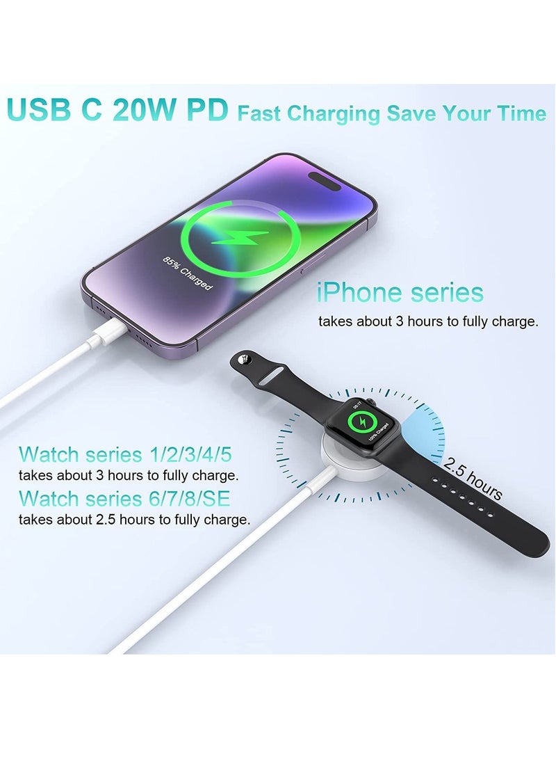 Excefore شاحن ساعة متوافق مع شاحن Apple Watch، كابل شحن شاحن ساعة لسلسلة Watch Series 7/6 /5/4 /3/2 /SE، سلك شاحن سريع مغناطيسي لشحن iWatch المحمول - Image 4