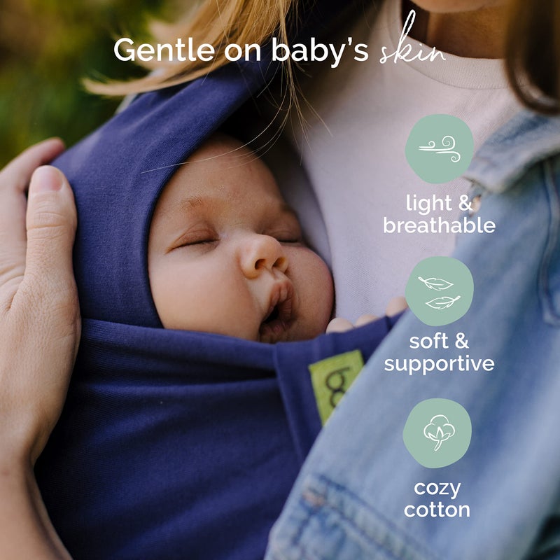 Boba Bliss Pre-Wrapped Baby Carrier with Buckle - Newborn to 7-35 lbs Light, Breathable & Easy to Adjust Hybrid Infant Sling & Toddler Carrier - Certified Hip-Healthy for 0-18 Months - Navy Blue - Image 3