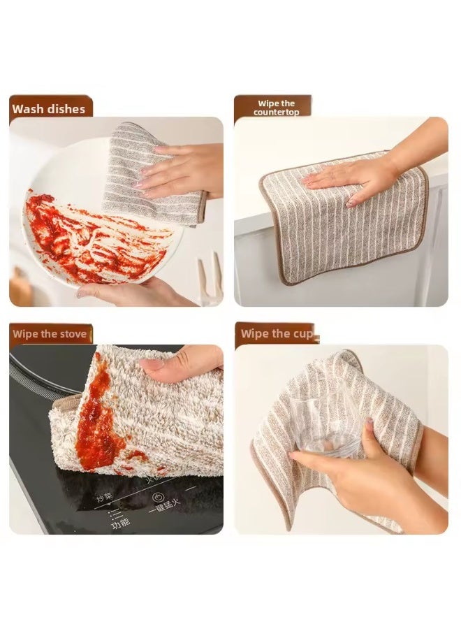 25*25cm No-Shed Dish Cloths, Quick-Dry Absorbent Kitchen Towels with Hanging Loop, Reusable Easy-Clean Cleaning Rags for Dishes & Countertops - Image 3