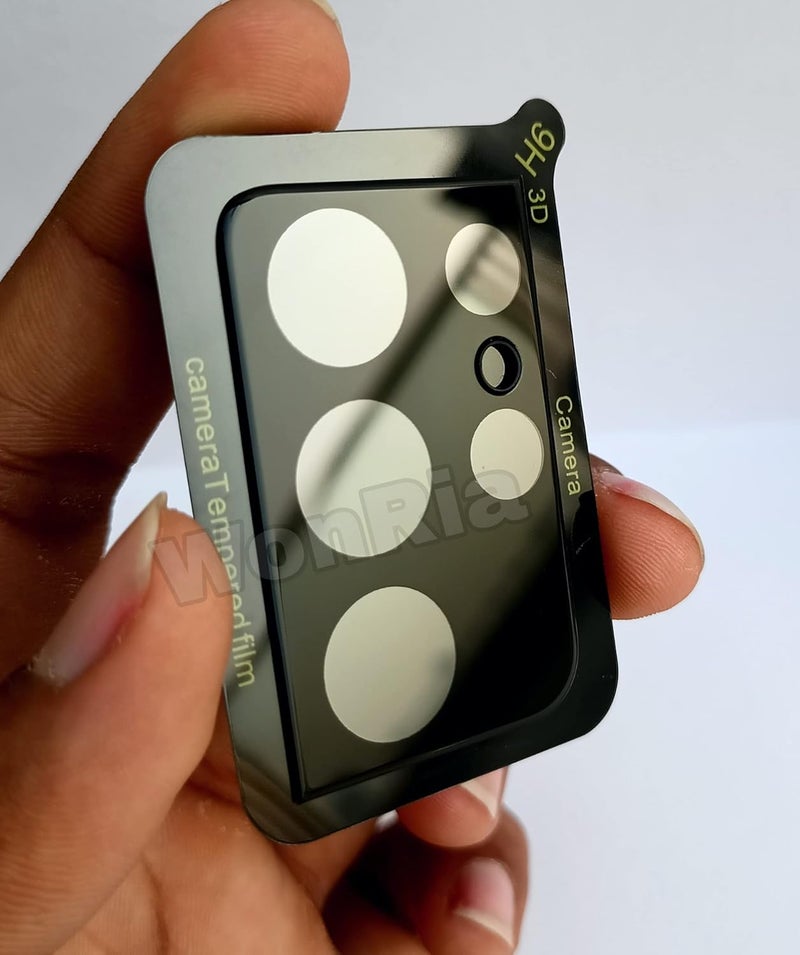 WonRia حماية زجاج الكاميرا الخلفية لجهاز سامسونج S21 ألترا - واقي عدسة الكاميرا True 3D فائق النحافة عالي الدقة مضاد للخدش زجاج مقسى (عبوة من 1) - Image 2