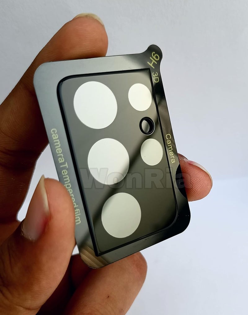 WonRia حماية زجاج الكاميرا الخلفية لجهاز سامسونج S21 ألترا - واقي عدسة الكاميرا True 3D فائق النحافة عالي الدقة مضاد للخدش زجاج مقسى (عبوة من 1) - Image 3