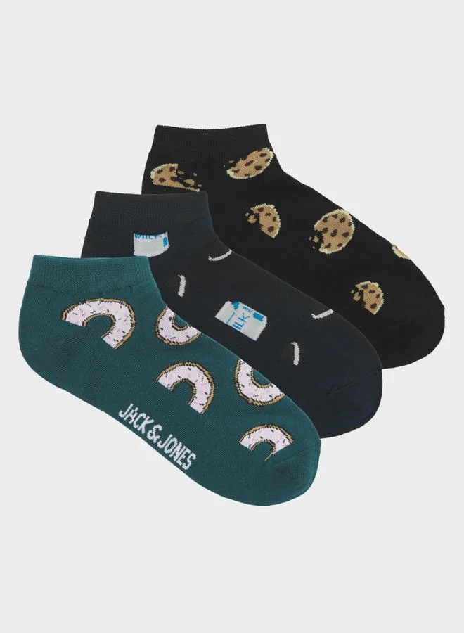 JACK & JONES Pack of 3 - Printed Crew Socks