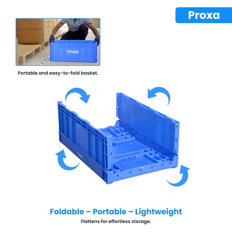 ROXA سلة قابلة للطي بسعة 60 كجم (N) مع بولي بروبيلين (PP)، خفيفة الوزن، لأغراض التخزين والتكديس، تصميم موفر للمساحة، للاستخدام في المنزل، المستودع، المكتب وغيرها.. PXA-FB60(N) - Image 2