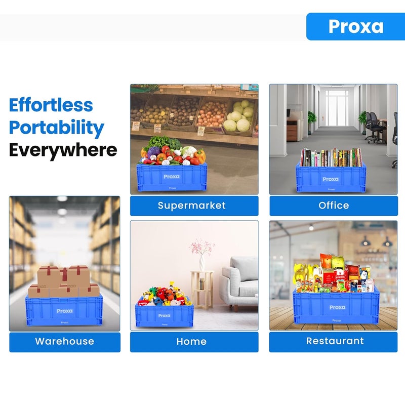 ROXA سلة قابلة للطي بسعة 60 كجم (N) مع بولي بروبيلين (PP)، خفيفة الوزن، لأغراض التخزين والتكديس، تصميم موفر للمساحة، للاستخدام في المنزل، المستودع، المكتب وغيرها.. PXA-FB60(N) - Image 5