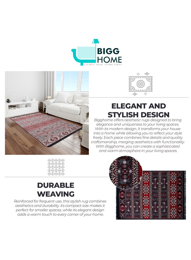 BiggHome Area Rug 120x180cm, Made in Turkey, Indoor Area Rug, Carpet for Home, Machine Washable, Durable, Ethnic-Inspired Pattern for Living Room - SA25HC - Image 4
