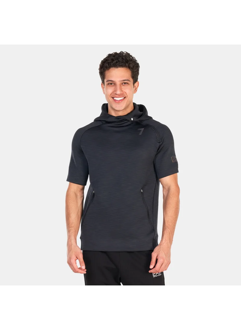 EA7 Emporio Armani Men's Vigor 7 Half Sleeve Hooded Sweatshirt