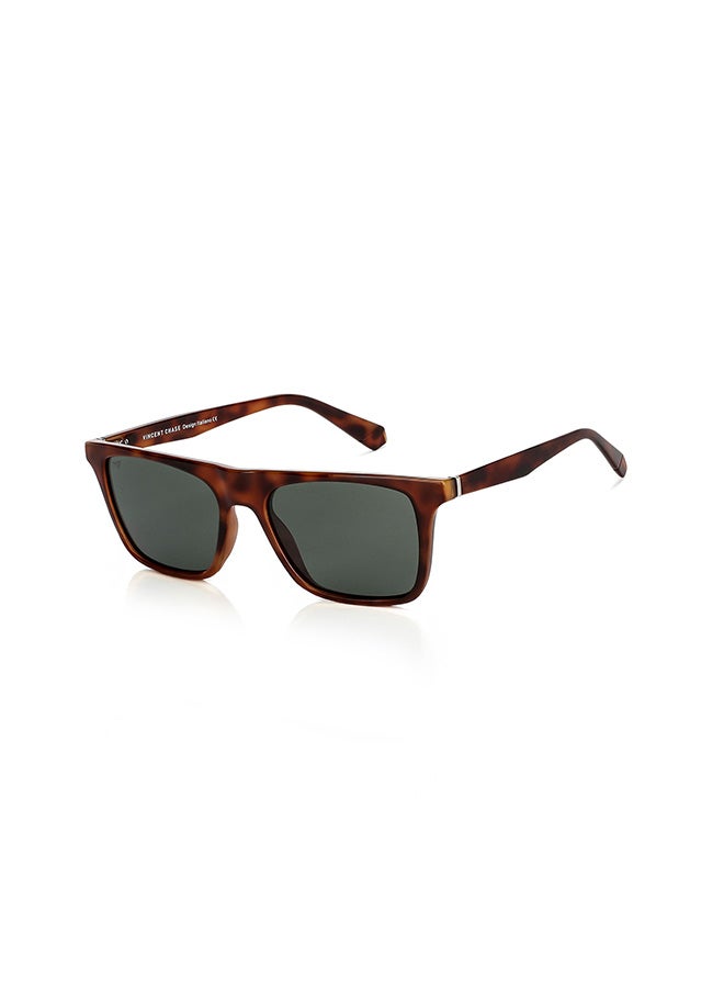VINCENT CHASE Unisex VINCENT CHASE By Lenskart | Mirage Full Rim Wayfarer Polarized & UV Protected Sunglasses For Men & Women VC S13971 - 53mm - Brown - Image 1