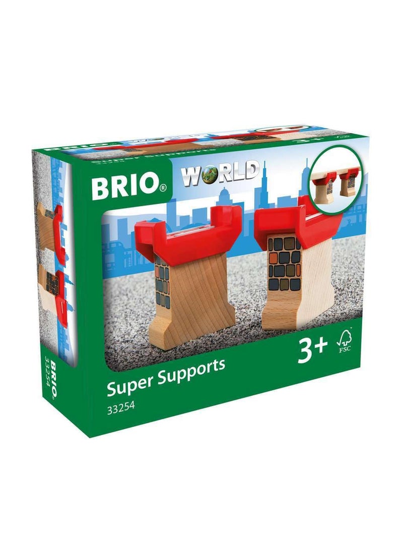 Brio Brio World 33254 - Super Supports - 2 Piece Wooden Railway Set | Enhances Creativity | Compatible with All Brio Train Sets | Sustainability Certified | Perfect for Kids Ages 3 and Up  - Image 1