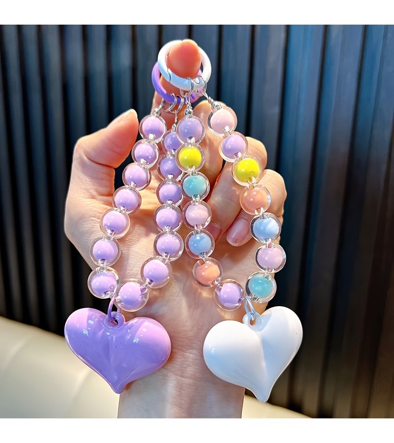 Colorful Gasket Peach Hebead Keychain Handcrafed for Phone Charm Small Gift - Image 4