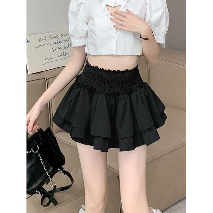 Spot Delivery Ballet Style Fluffy Cake Skirt Female Girl Petite A-Line Skirt Short Skirt - Image 1