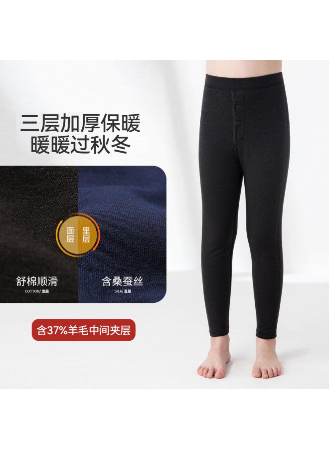 Long time companion boys' High-waist Thickened Warm Pants With Wool & Silk - Image 3