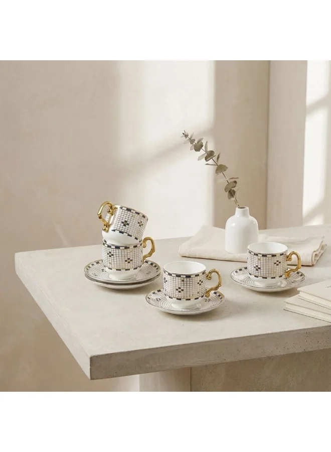 DANUBE HOME Brewelle Tea Cup Set 12Pc 200ml Bone China Tea Cups Set