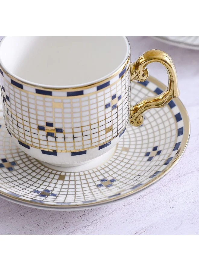 DANUBE HOME Brewelle Tea Cup Set 12Pc 200ml Bone China Tea Cups Set