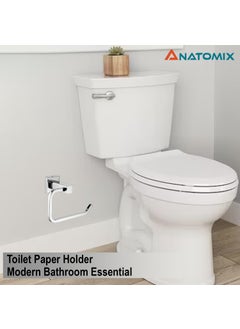 ANATOMIX Anatomix Stainless Steel Toilet Paper Holder Toilet Paper Roll Holder for BathroomToilet Tissue Roll Holder Gshape Pack 1 Wall Mounted  - Image 2