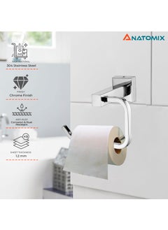 ANATOMIX Anatomix Stainless Steel Toilet Paper Holder Toilet Paper Roll Holder for BathroomToilet Tissue Roll Holder Gshape Pack 1 Wall Mounted  - Image 3