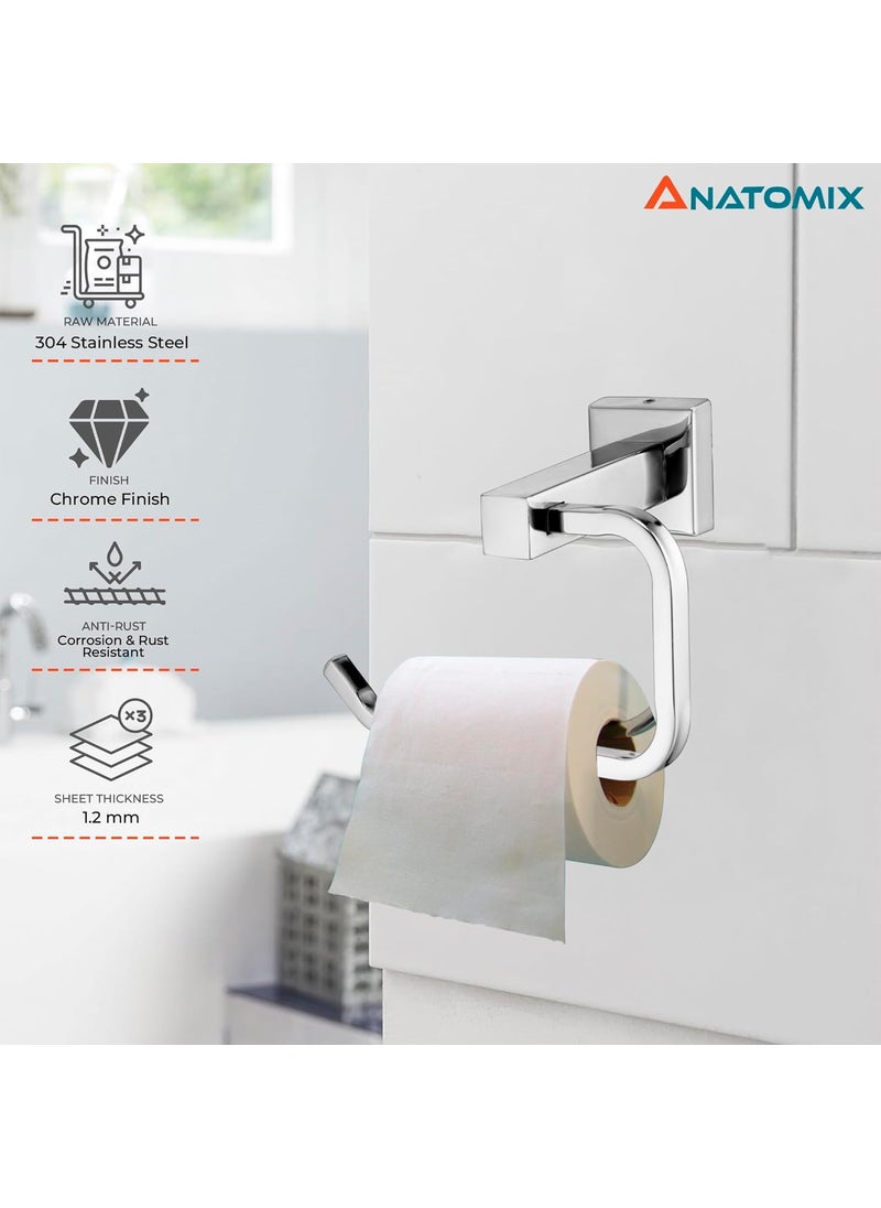 ANATOMIX Anatomix Stainless Steel Toilet Paper Holder Toilet Paper Roll Holder for BathroomToilet Tissue Roll Holder Gshape Pack 1 Wall Mounted  - Image 3