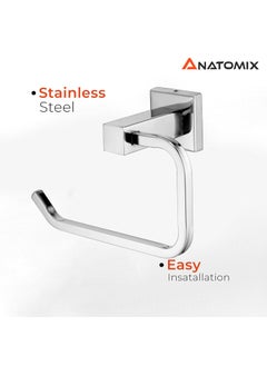 ANATOMIX Anatomix Stainless Steel Toilet Paper Holder Toilet Paper Roll Holder for BathroomToilet Tissue Roll Holder Gshape Pack 1 Wall Mounted  - Image 5