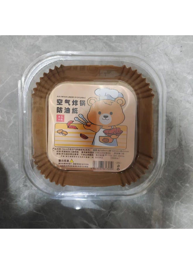 Air Fryer Special Paper Plate Household High Temperature Resistant Oil Absorbing Paper Pad Food Oven Baking Silicone Oil Paper Baking Paper Plate-Specifications:Square Blister Box Packaging ] - Image 1