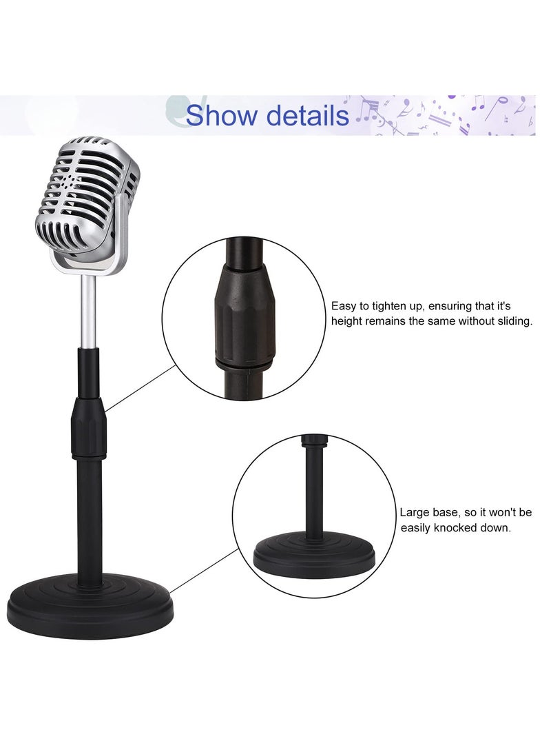 SYOSI Desktop Microphone Prop Model, with Adjustable Stand, Classic Retro Style Microphone Prop Decor for Party Decoration Costume Role Play Game Night  - Image 5