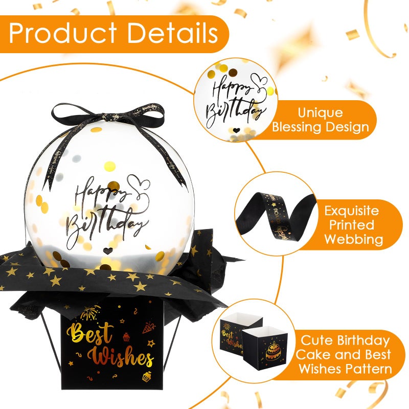 Telooco Birthday Money Pull Box, Funny Money Balloon Box for Cash Gift Birthday Happy Birthday Surprise Gifts Set for Women Men Best Friend Girlfriend Wife Sister - Image 5
