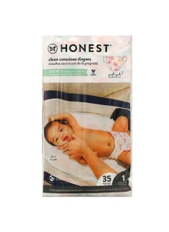 The Honest Company The Honest Company, Honest Diapers, Size 1, 8-14 Pounds, Rose Blossom, 35 Diapers  - Image 1