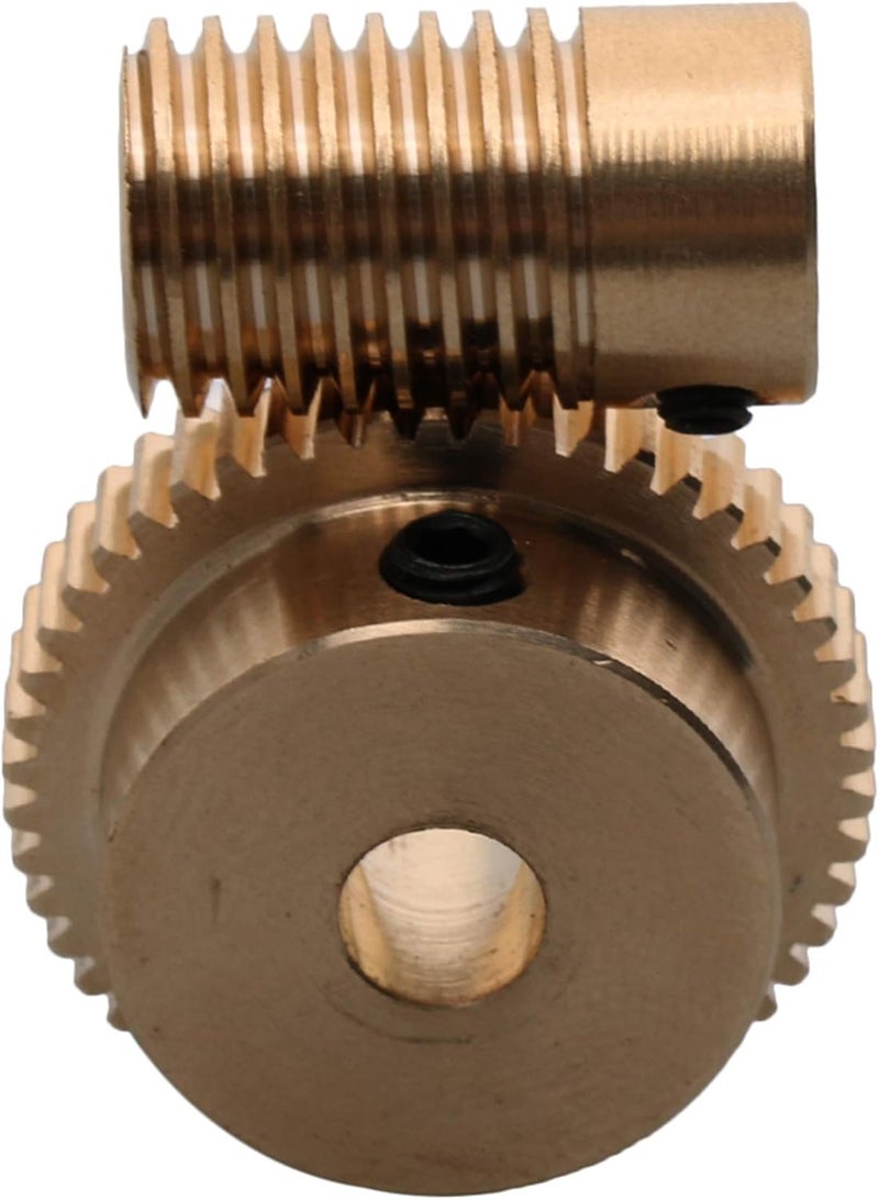 CNBTR 0.5 Modulus Brass Gear Shaft Set 6mm Hole Dia + 50T Brass Wheel Set 1:50 Reduction Ratio - Image 3