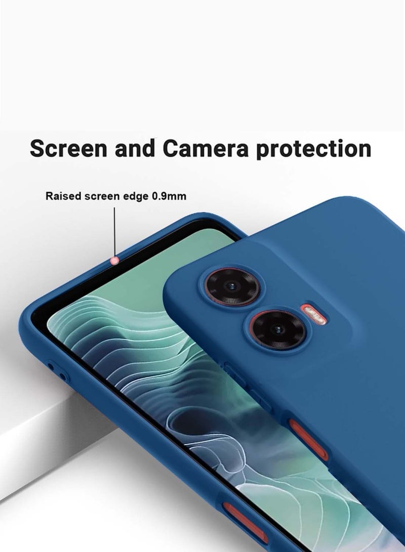 Wtech Motorola Moto G35 5G 2024 Premium Soft Liquid Silicone Case Cover - Navy Blue - Image 2