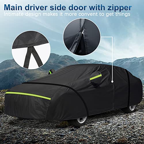 BIGACOVER for Mercedes Benz S Car Cover Waterproof All Weather Heavy Duty Protection Outdoor Full Car Covers Windproof with Driver Side Zipper Custom Fit for Mercedes Benz S-Class 2006-2025 - Image 4