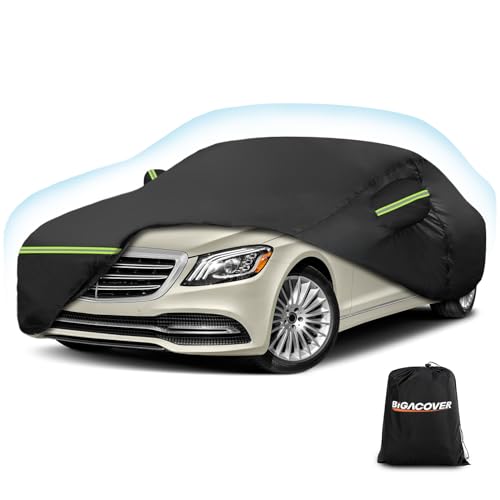 BIGACOVER for Mercedes Benz S Car Cover Waterproof All Weather Heavy Duty Protection Outdoor Full Car Covers Windproof with Driver Side Zipper Custom Fit for Mercedes Benz S-Class 2006-2025 - Image 1