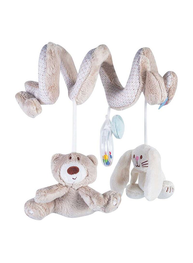 Kidle Cute Rabbit Bear Animal Crib Plush Rattle Bed  Hanging Toy 25x12x8cm - Image 1