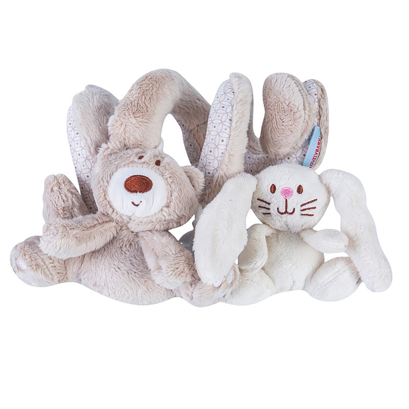 Kidle Cute Rabbit Bear Animal Crib Plush Rattle Bed  Hanging Toy 25x12x8cm - Image 3